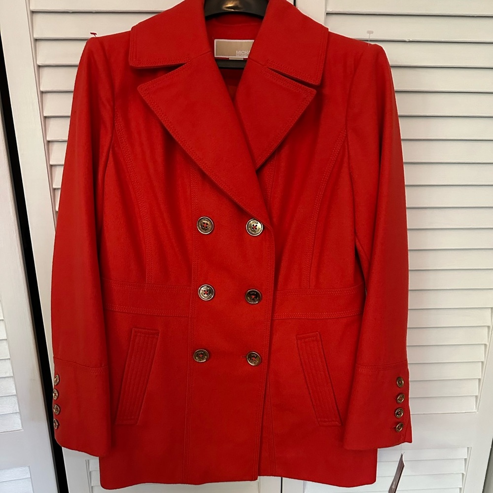 NWT Michael Kors wool blend short coat